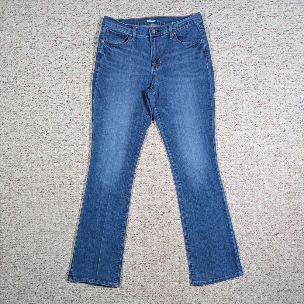 Old Navy Blue Jeans Curvy Bootcut Womens Size 8 Mid Rise Stretch Medium Wash